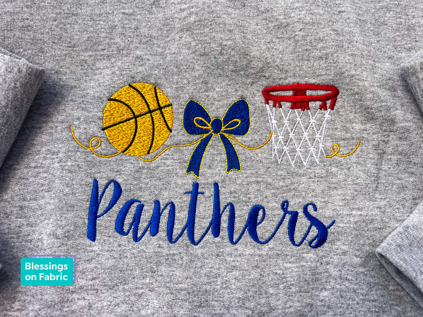 Panthers Basketball Bow Crewneck Sweater - Preorder