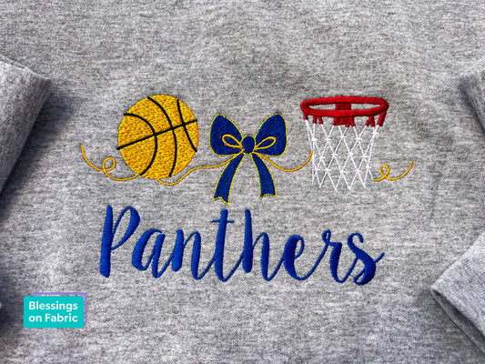 Panthers Basketball Bow Crewneck Sweater - Preorder