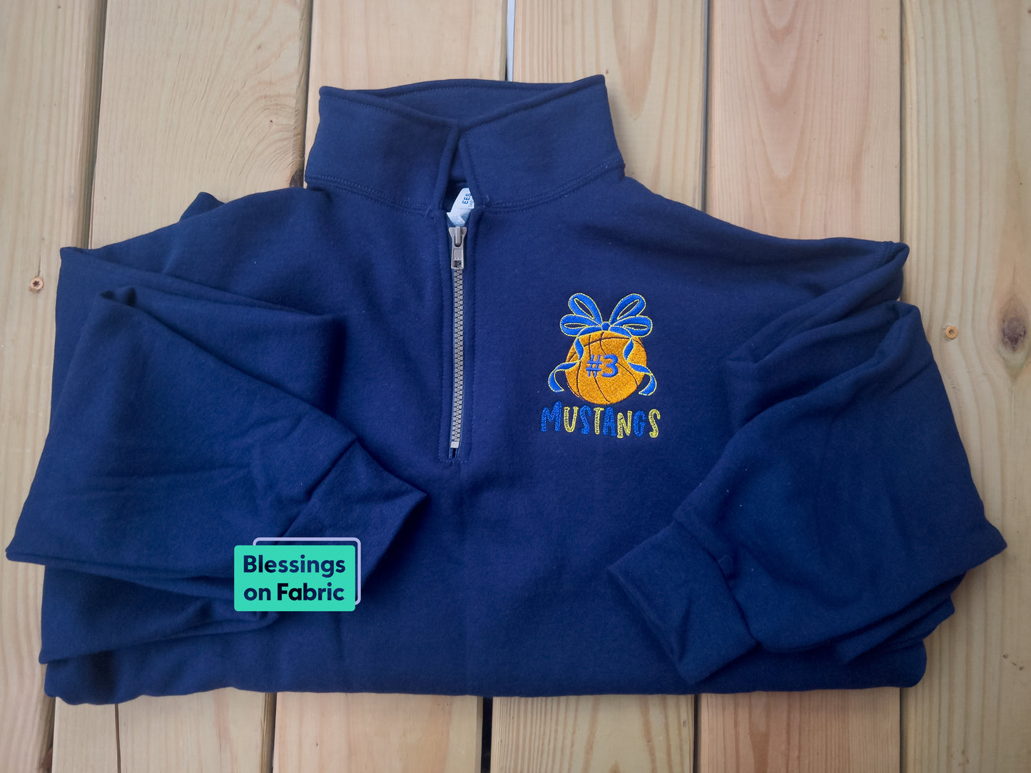 Basketball Ribbon Quarter-Zip (Personalized) - Preorder