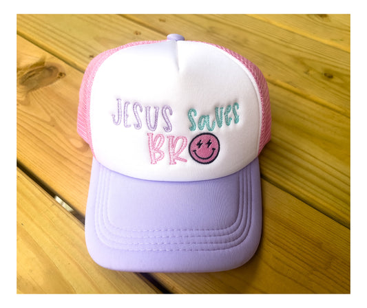 Jesus Saves Bro - Girls Hat - Tricolor Pastels