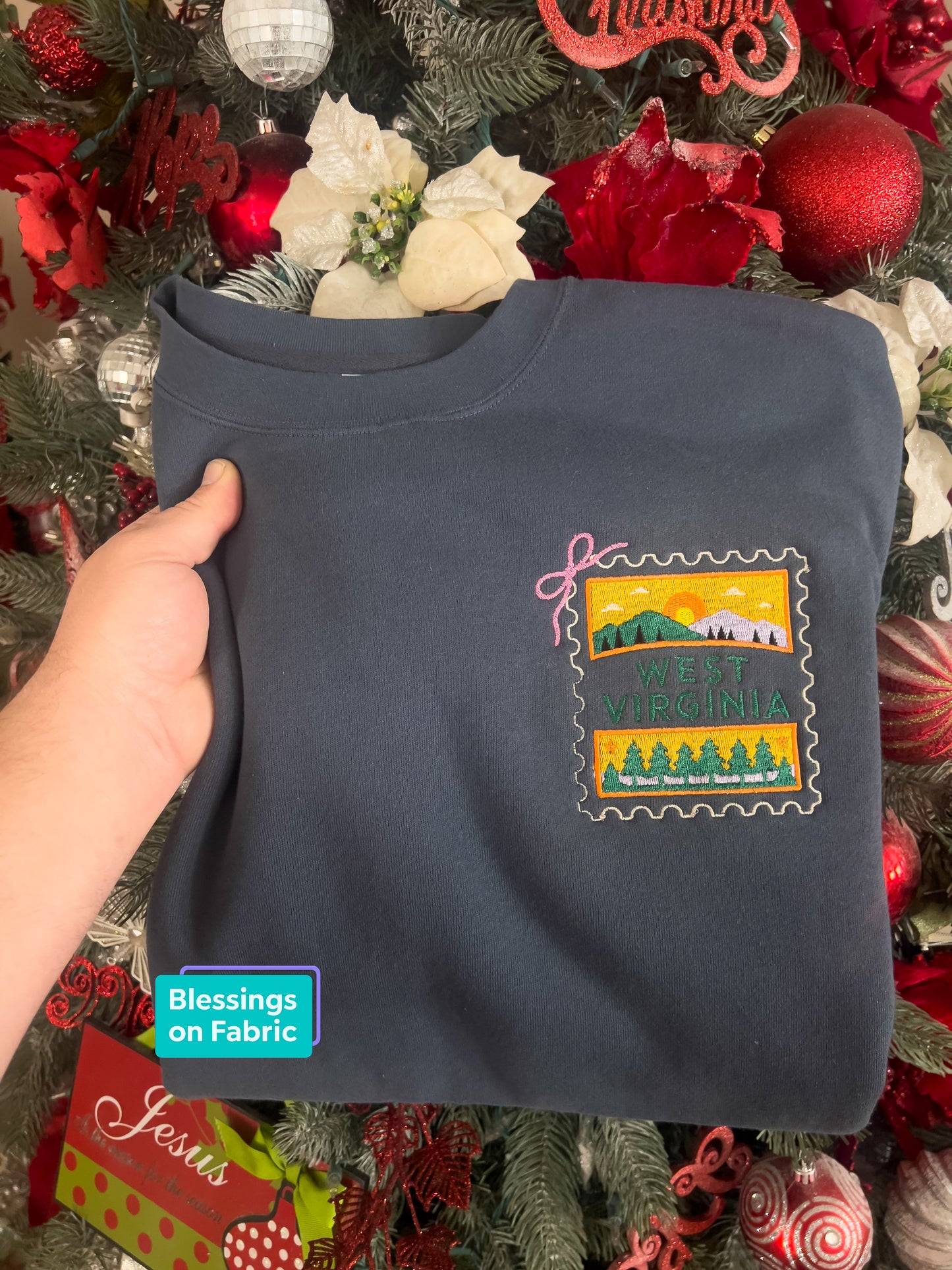 West Virginia Postage Stamp Crewneck Sweater - Preorder